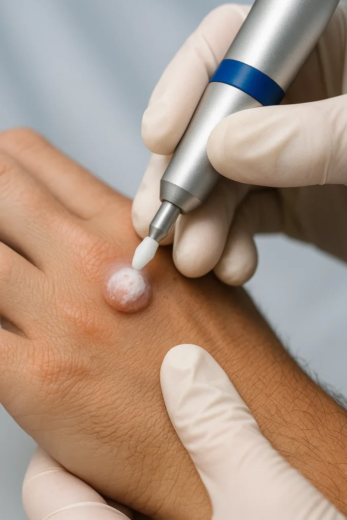 example of wart removal Wigan using cryopen